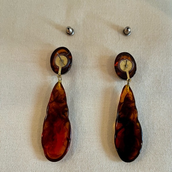 Tortoise Shell Earrings, Pierced - Picture 12 of 16